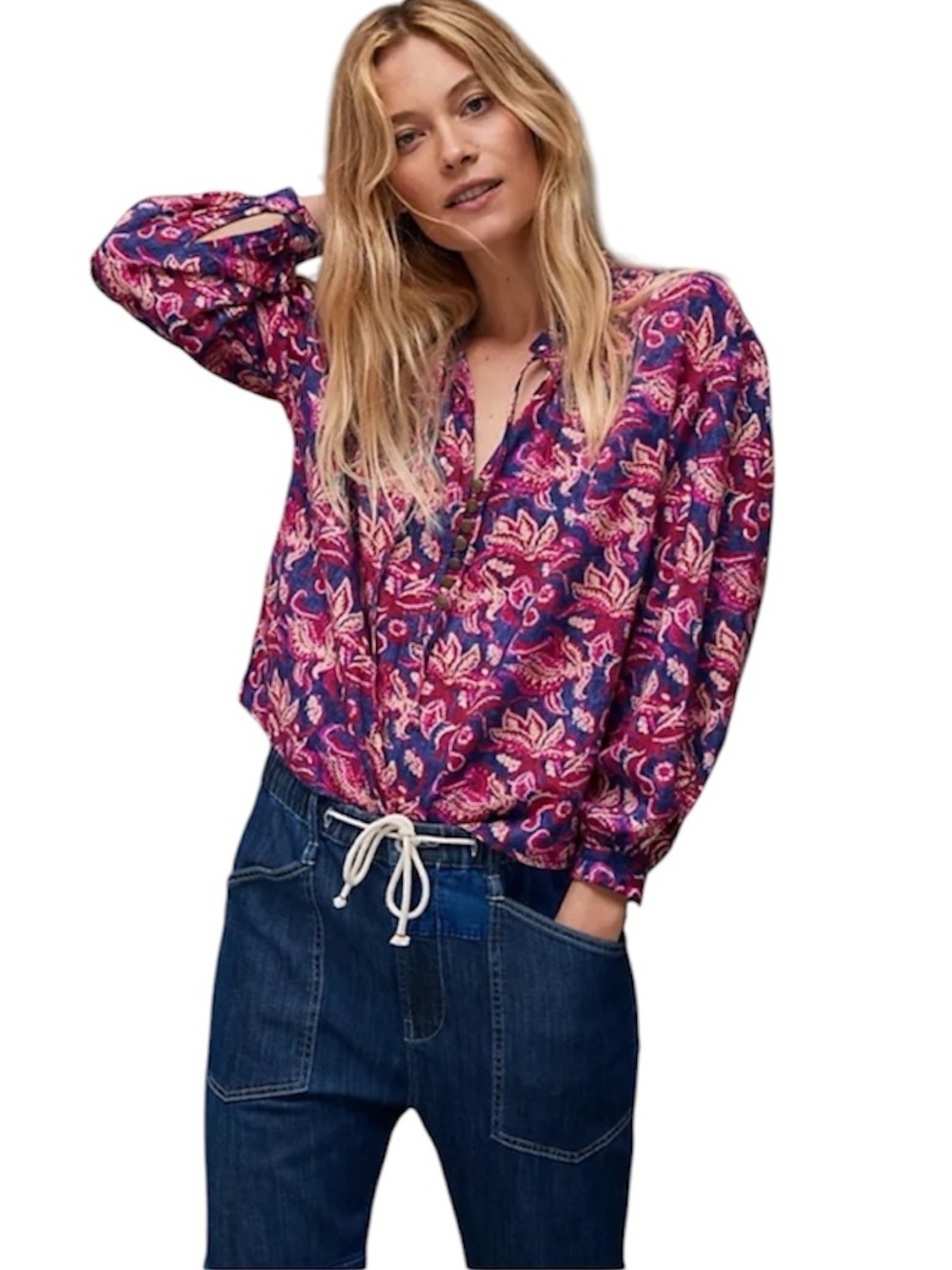 Anthropologie Pilcro Lucille Floral Blouse